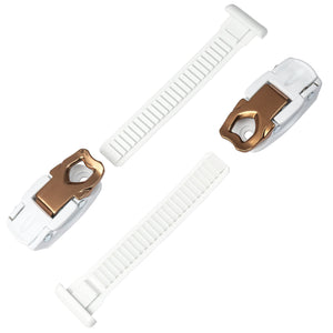 Icon Buckle Gold incl. Strap White, pair