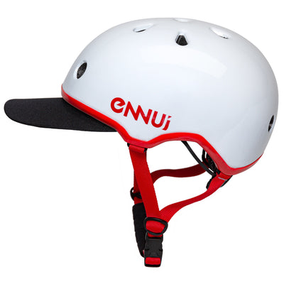 Elite White Red Shiny (include removable peak) - Ennui - Inline Skating Helmets - Product Image 2